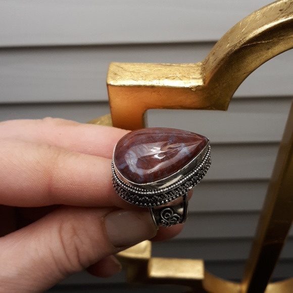 New Rhodochrosite 925 Silver Ring. - Picture 3 of 8